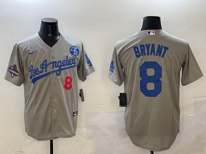 Men Los Angeles Dodgers #8 Bryant Grey Game 2025 Nike MLB Jersey style 6->los angeles dodgers->MLB Jersey